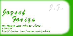 jozsef forizs business card